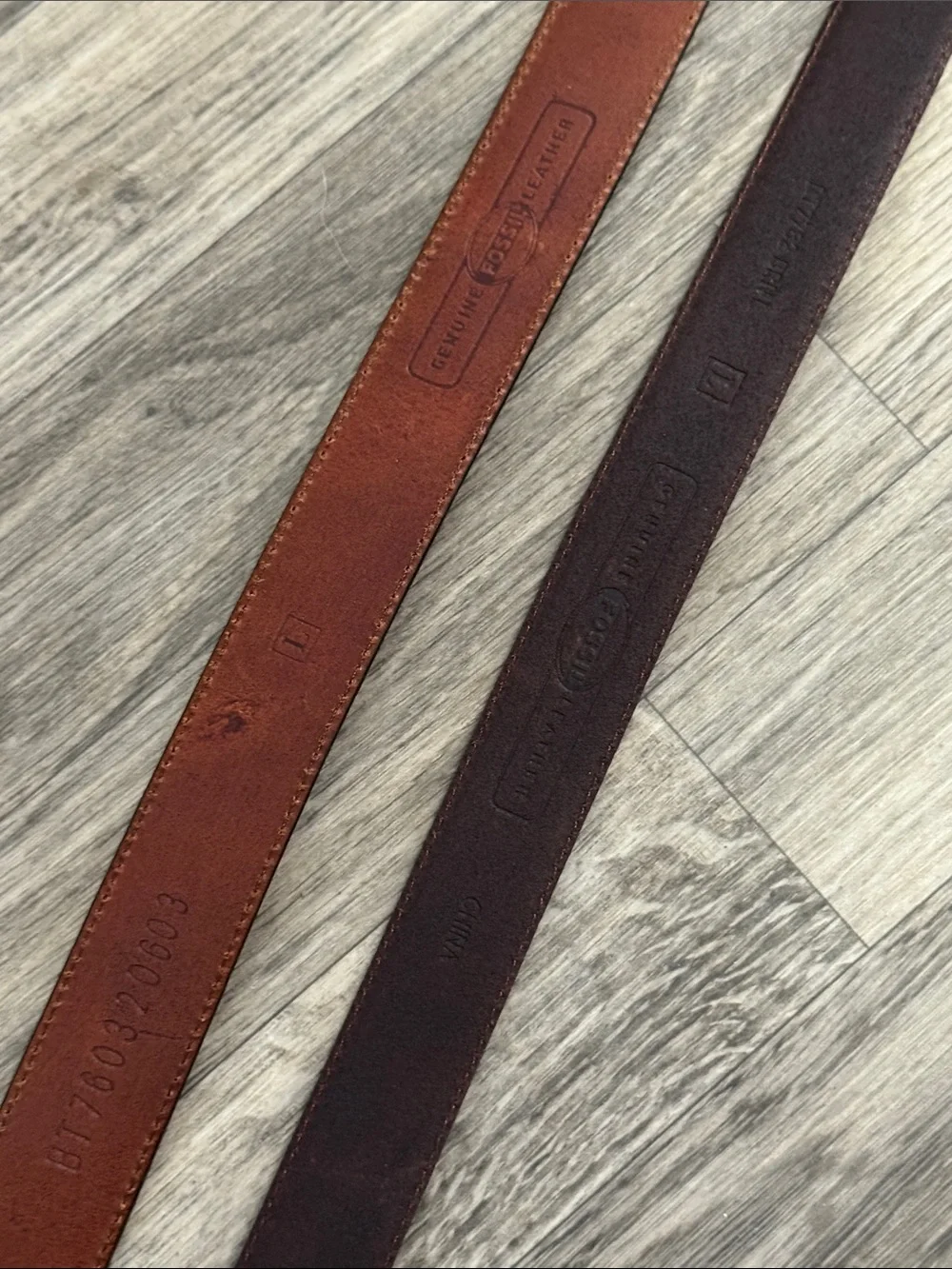 Bundle of 2 Fossil leather belts women’s sz L